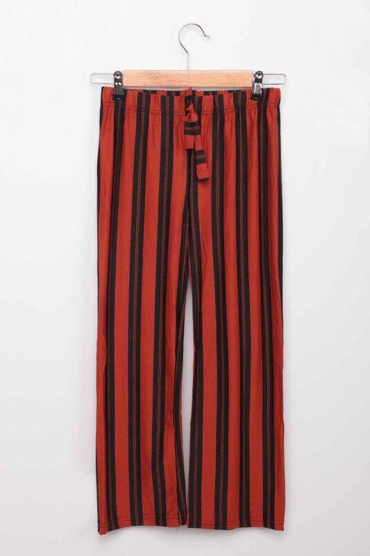 SİMİSSO - Elastic Waist Wide Leg Girl Pants | Tile Red