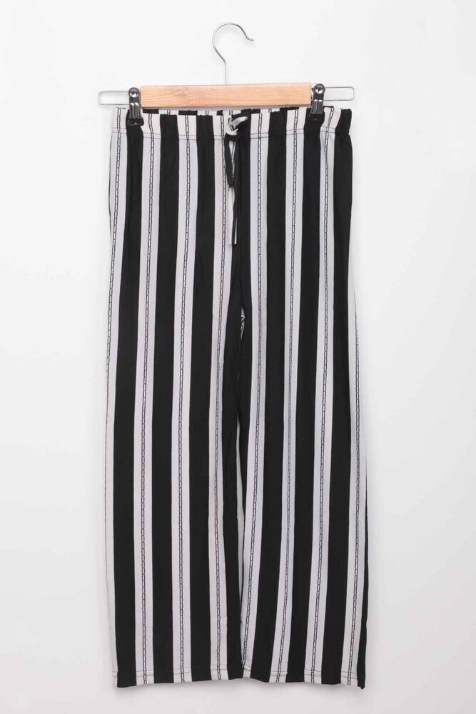 Elastic Waist Wide Leg Girl Pants | Siyah
