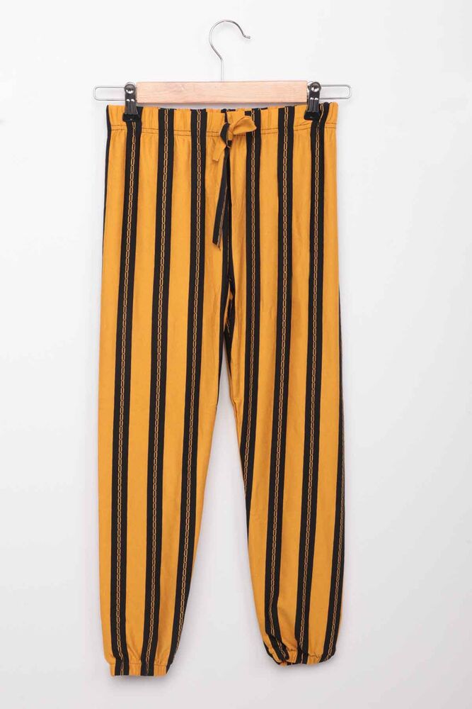 Elastic Leg Girl Pants | Mustard