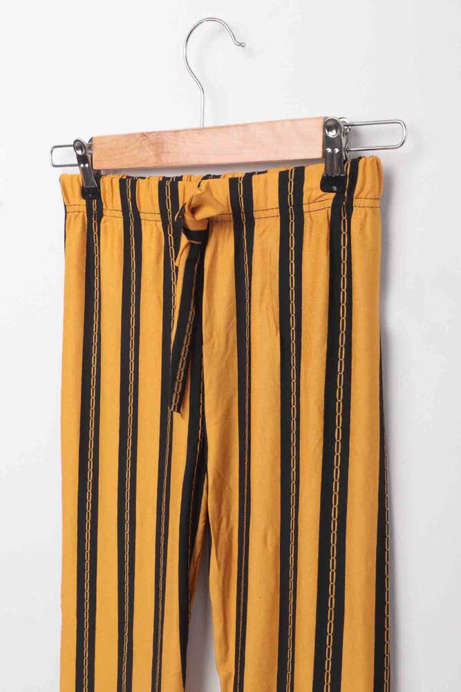 Elastic Leg Girl Pants | Mustard