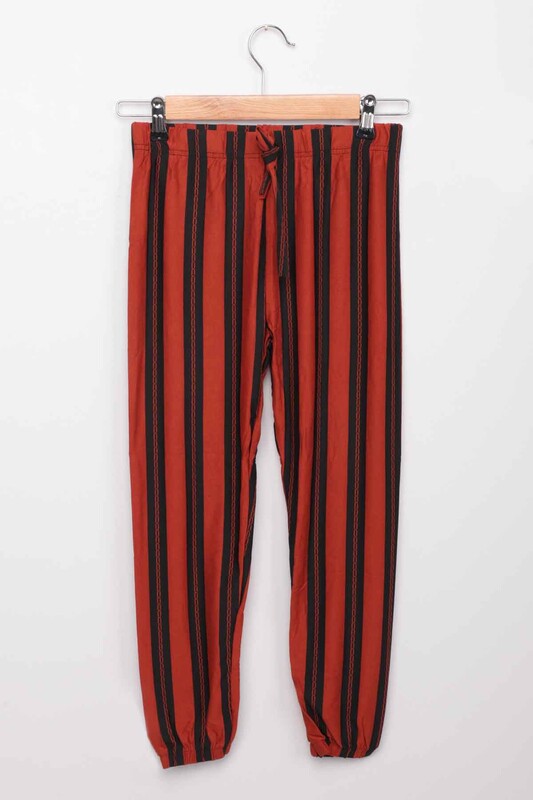 Elastic Leg Girl Pants | Tile Red - Thumbnail