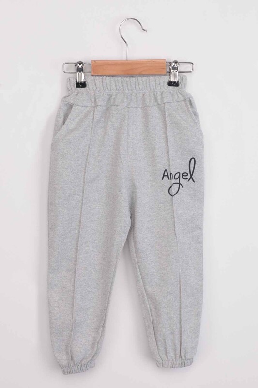 SİMİSSO - Letter Printed Girl Pants | Gray