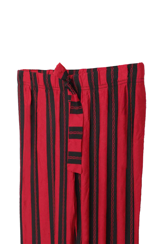 Elastic Leg Girl Pants | Red