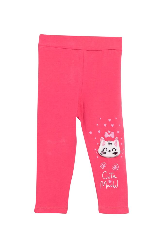 Cat Printed Girl Leggings 3866 | Dusty Rose