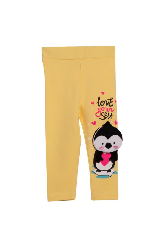 Penguin Printed Girl Leggings 3900 | Yellow