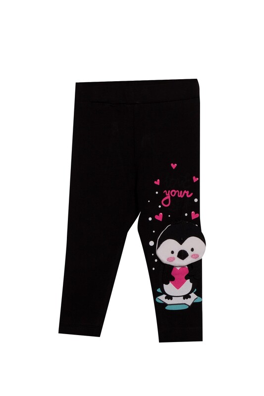 TİMİ KİDS - Penguin Printed Girl Leggings 3900 | Black