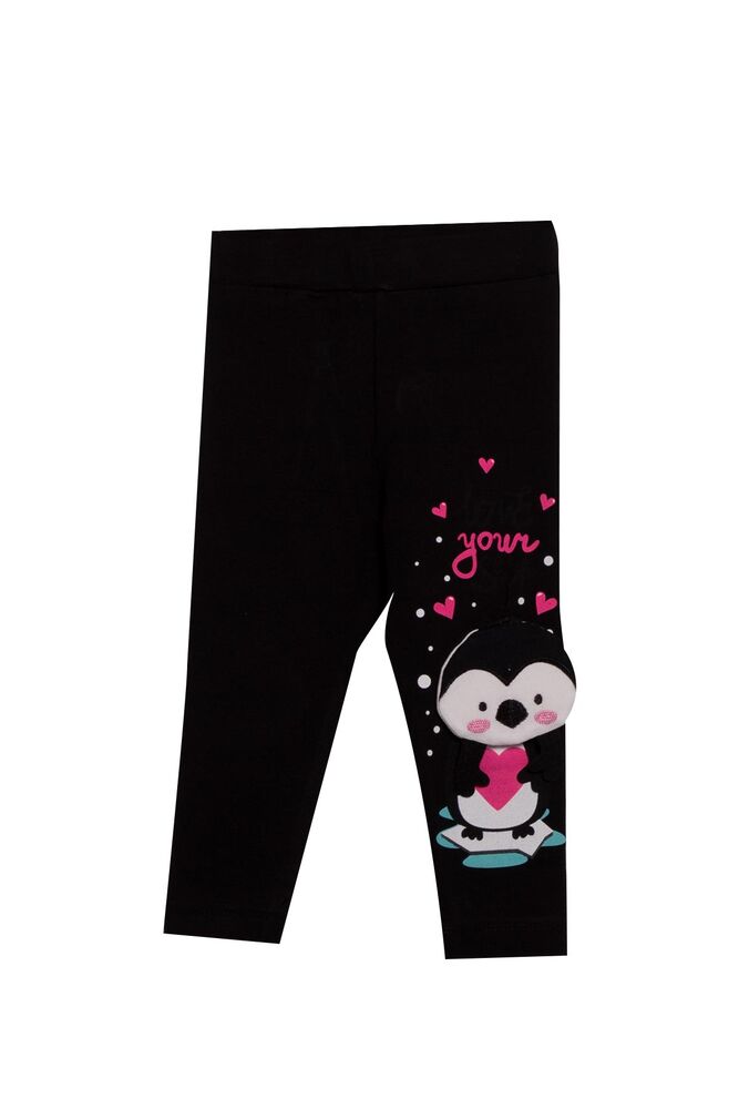 Penguin Printed Girl Leggings 3900 | Black