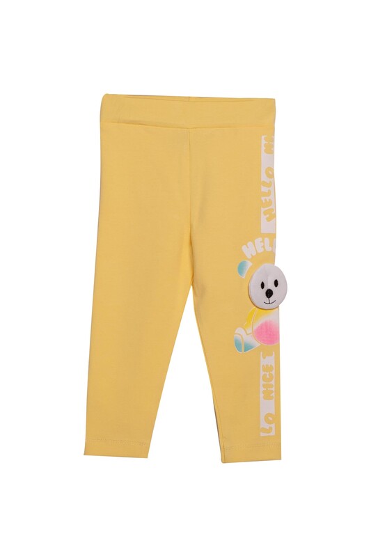 TİMİ KİDS - Teddy Printed Girl Leggings 3878 | Yellow