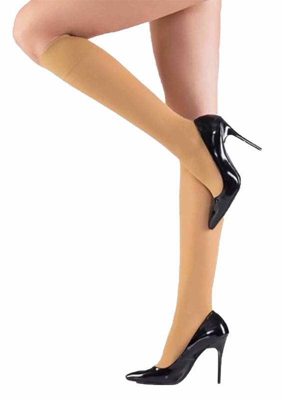 ITALIANA - İtaliana Plain Low-Knee Socks 1014 | Tan