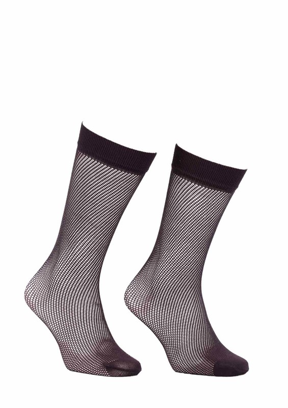 ITALIANA - İtaliana Net Low-Knee Socks with Color Options 1026 | Brown