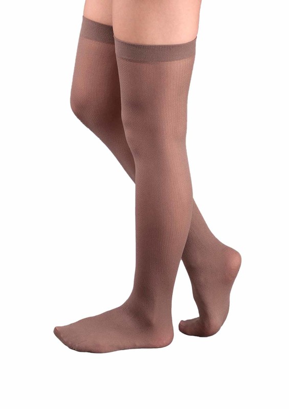 Müjde High Bulk Elastic Socks 70 013 | Mink - Thumbnail