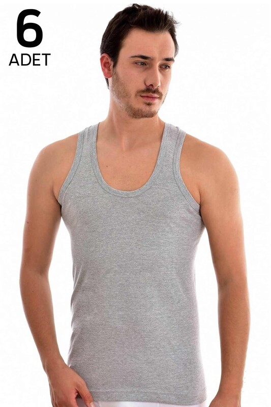 SEHER YILDIZI - Seher Yıldızı Man Cotton Undershirt 0001 6 Pack | Gray
