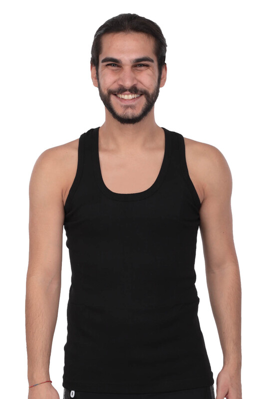 Tutku Man Ribana Undershirt 102 6 Pack | Black - Thumbnail