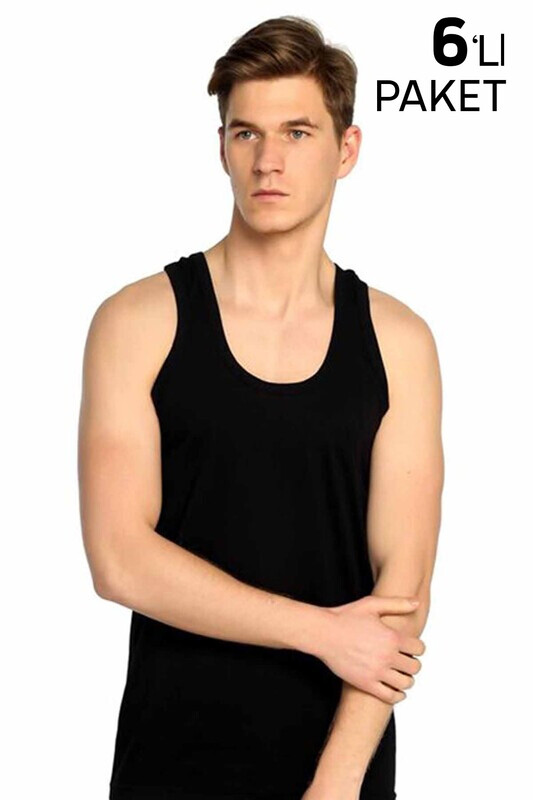 TUTKU - Tutku Man Ribana Sport Undershirt 6 Pack 118 | Black