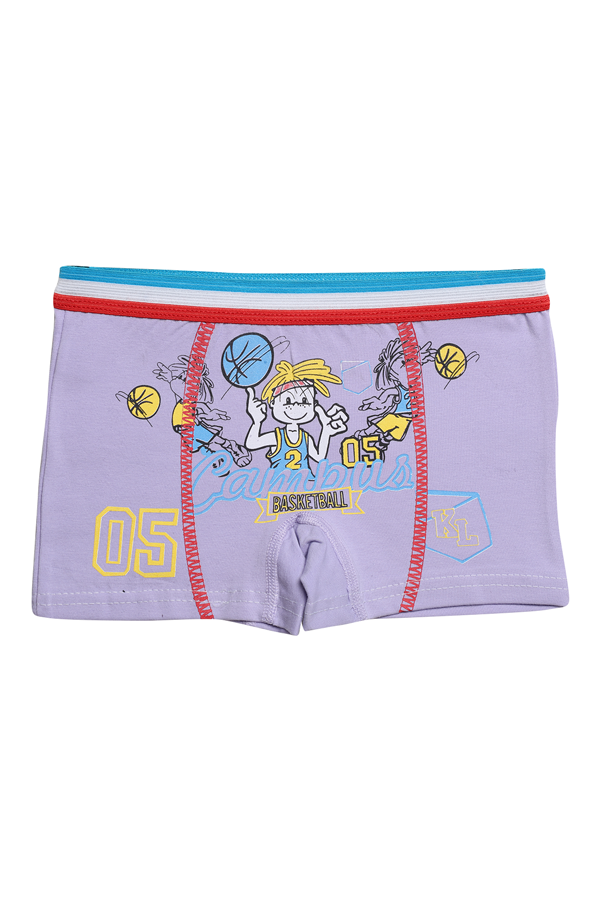 Desenli Erkek Çocuk Boxer 8007 | Lila