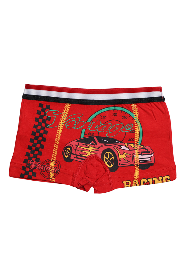 Baskılı Erkek Çocuk Boxer 8007-3 | Kırmızı