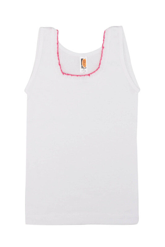 İLKE - Principle Ruffle Collar Wide Strap Girls Athlete 316 | White