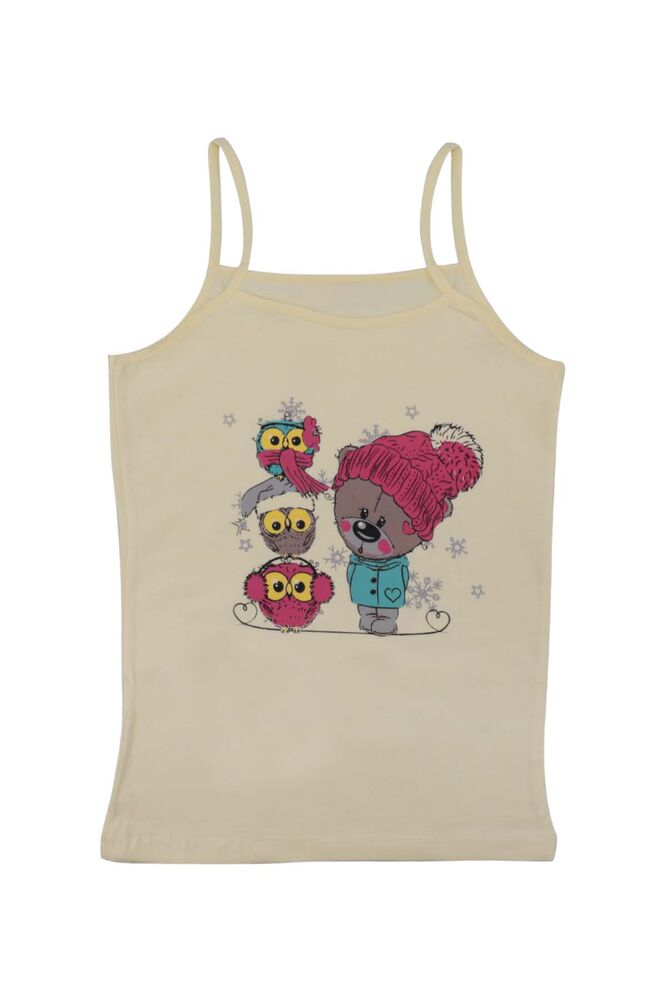 Girl Teddy Bear Printed Undershirt 3048 | Yellow
