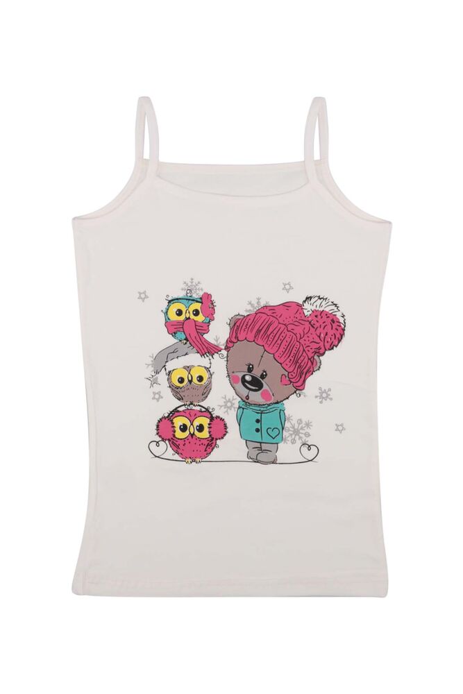 Girl Teddy Bear Printed Undershirt 3048 | Cream