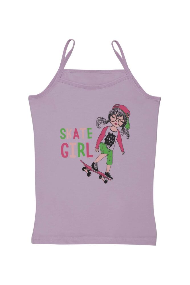 Rope Strap Skateboard Printed Girl Undershirt 3048 | Lilac