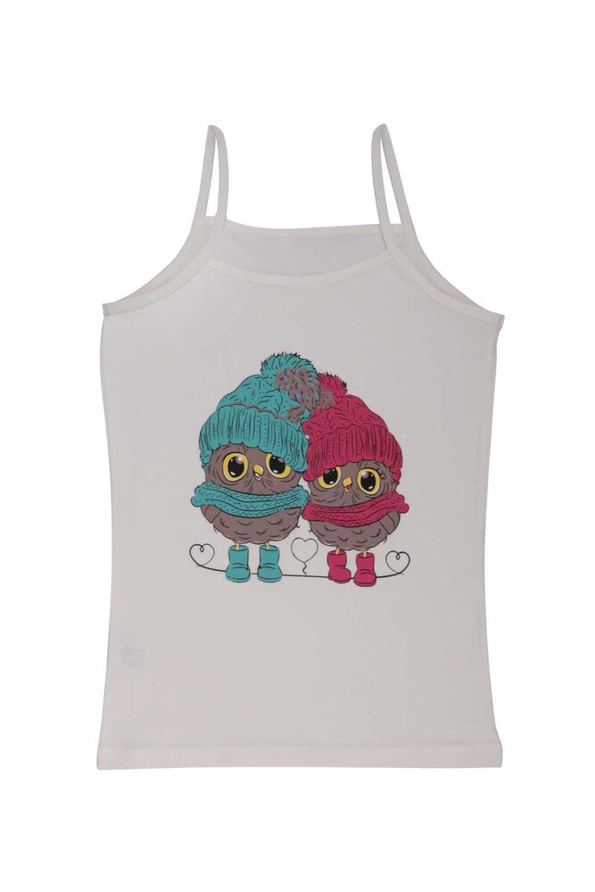 Rope Hanging Owl Printed Girl Undershirt 3048 | Cream