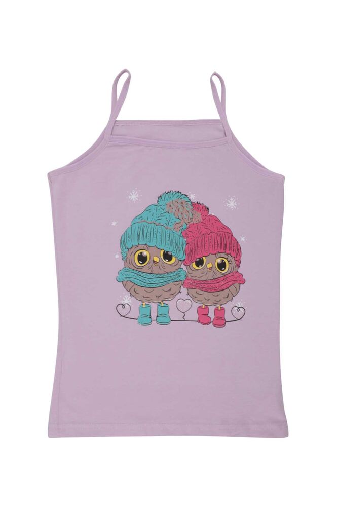 Rope Hanging Owl Printed Girl Undershirt 3048 | Lilac