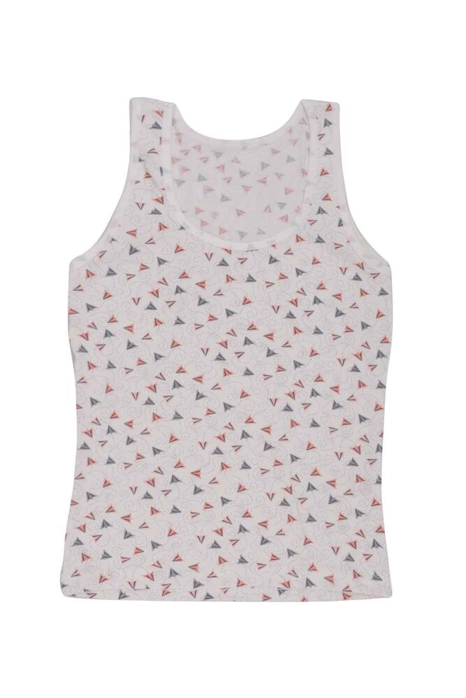 Thick Strap Triangle Printed Girl Undershirt 3412 | White
