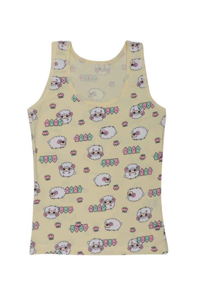 Thick Strap Lamb Printed Girl Undershirt 3412 | Yellow