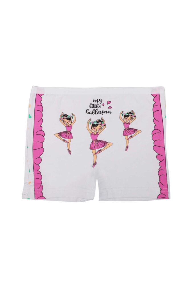 Ballerina Printed Lycra Girl Boxer 5023 | White