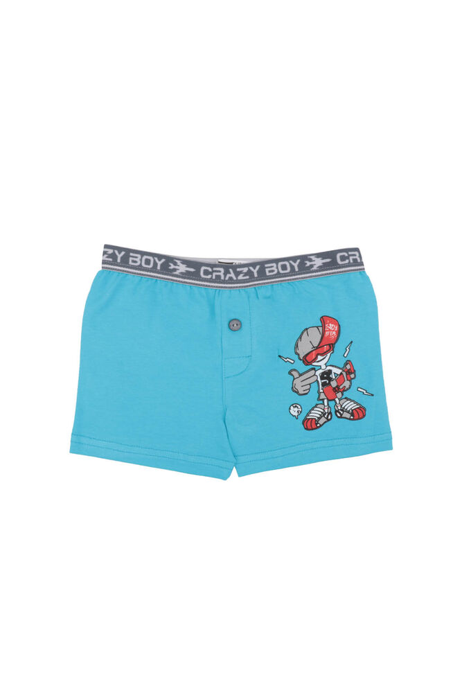 Tutku Printed Elastane Boy Boxer 253 | Blue