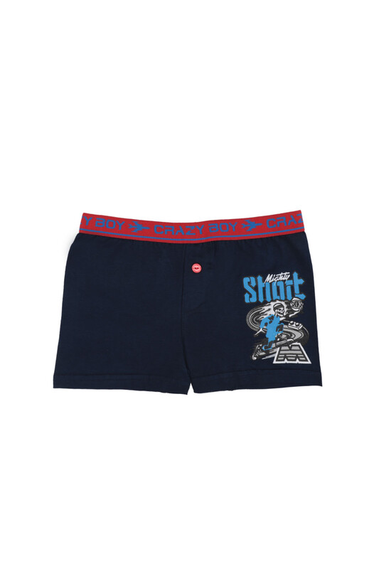 TUTKU - Tutku Text Printed Elastane Boy Boxer 253 | Ultramarine