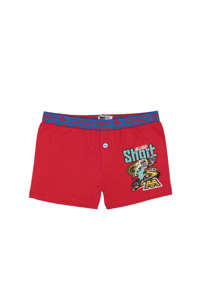 Tutku Text Printed Elastane Boy Boxer 253 | Red