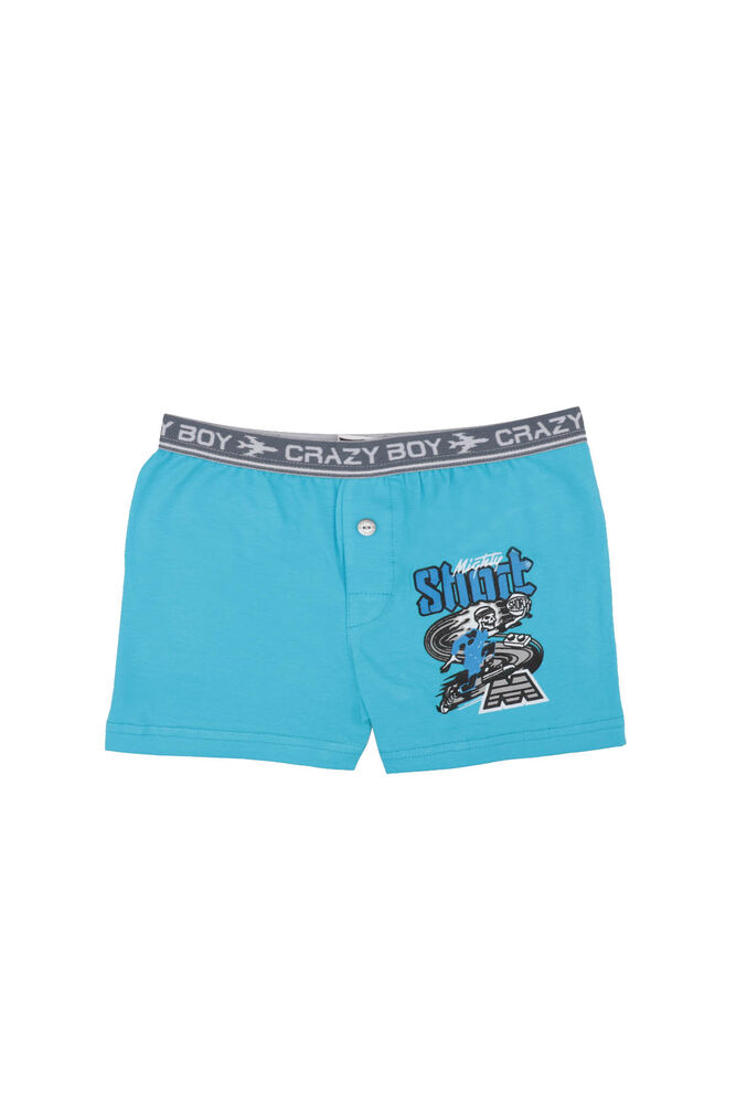 Tutku Text Printed Elastane Boy Boxer 253 | Blue