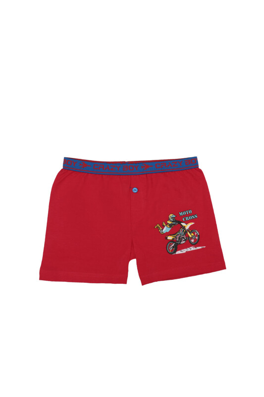 TUTKU - Tutku Motor Printed Elastane Boy Boxer 253 | Red