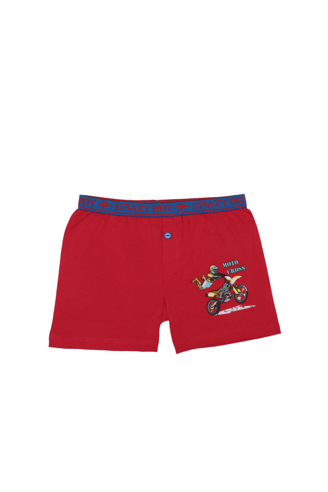 Tutku Motor Printed Elastane Boy Boxer 253 | Red