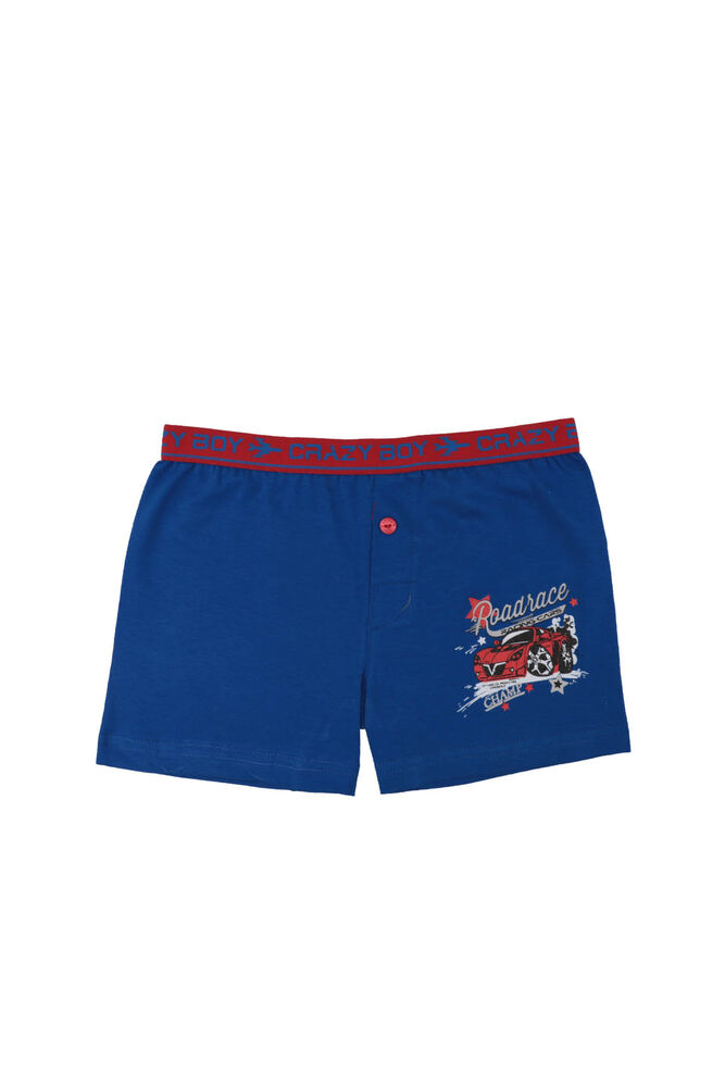 Tutku Car Printed Elastane Boy Boxer 253 | Dark Blue