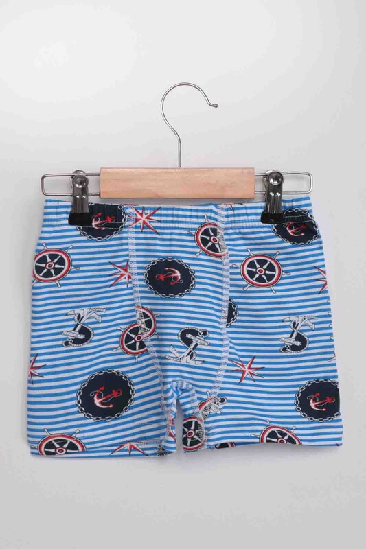 TUTKU - Tutku Elestan Empirme Rudder Patterned Boy Boxer | Blue