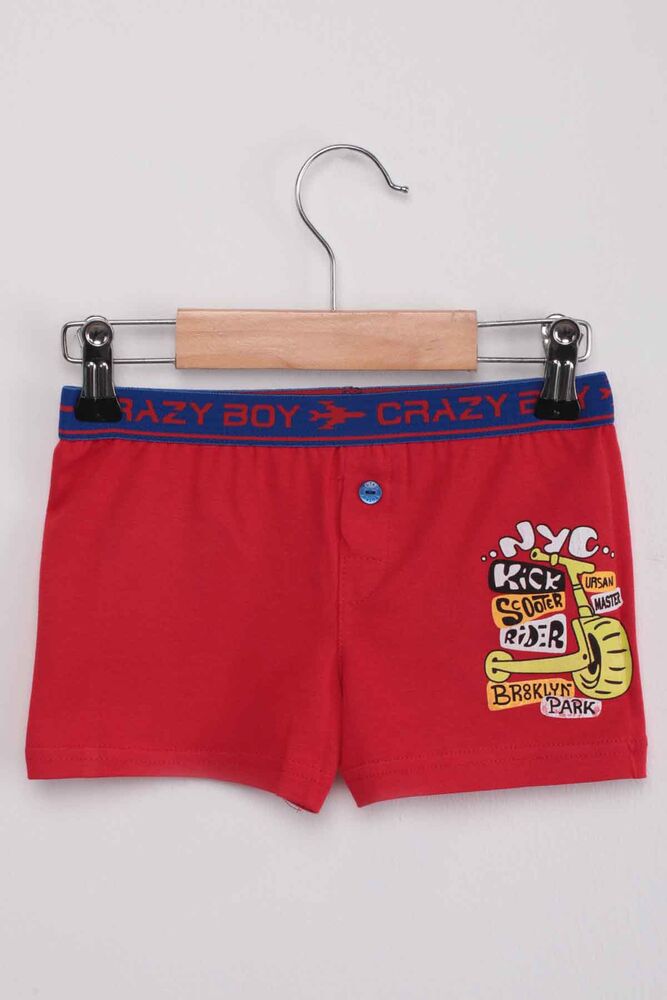 Tutku Scooter Printed Boy Boxer 253 | Red