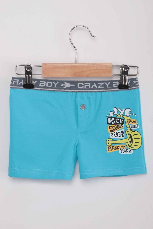 TUTKU - Tutku Scooter Printed Boy Boxer 253 | Turquoise