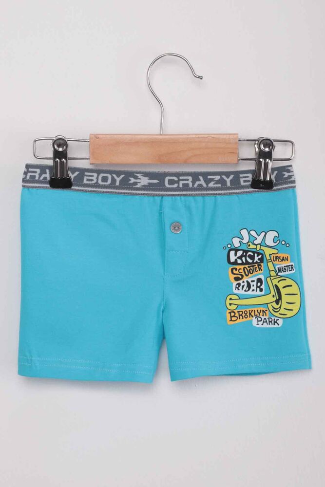 Tutku Scooter Printed Boy Boxer 253 | Turquoise