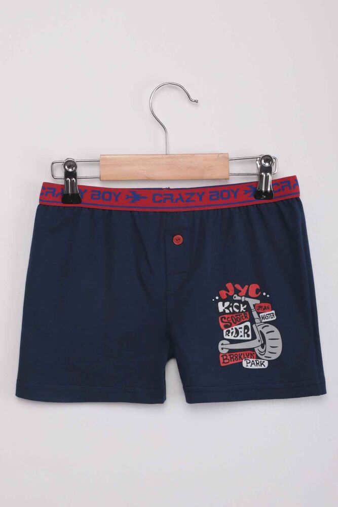 Tutku Scooter Printed Boy Boxer 253 | Navy Blue