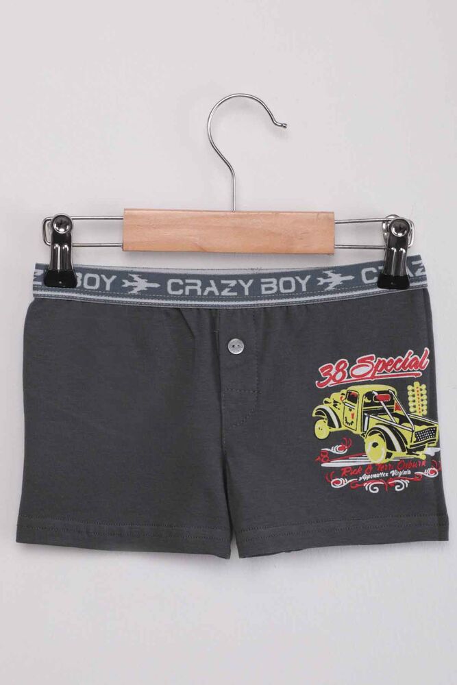 Tutku Special Text Printed Boy Boxer 253 | Smoky