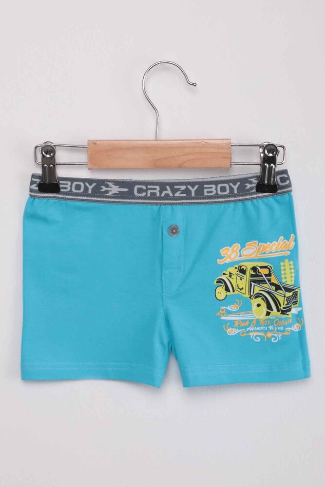 Tutku Special Text Printed Boy Boxer 253 | Turquoise