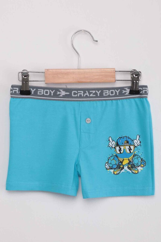 TUTKU - Tutku Top Printed Boy Boxer 253 | Turquoise