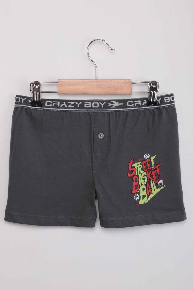 Tutku Basketball Text Printed Boy Boxer 253 | Smoky