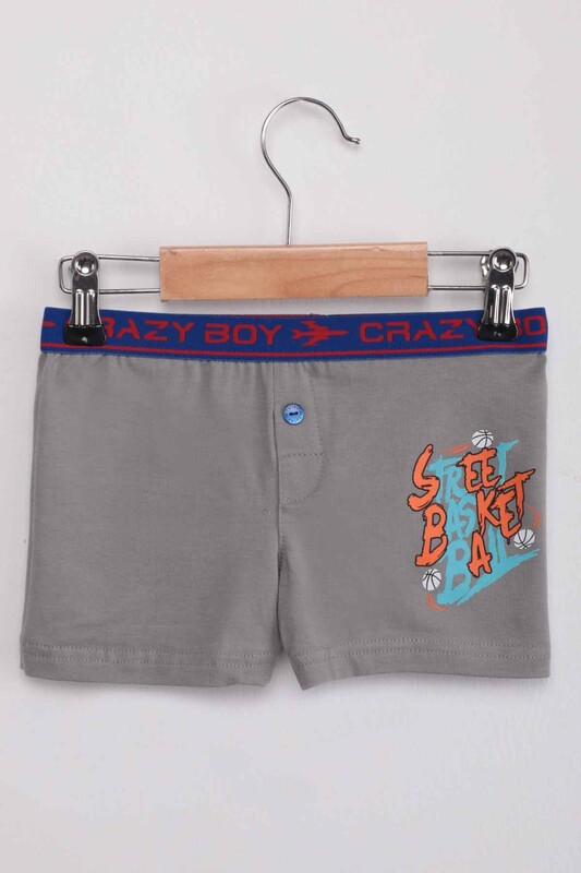 TUTKU - Tutku Basketball Text Printed Boy Boxer 253 | Grey