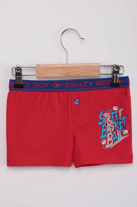 TUTKU - Tutku Basketball Text Printed Boy Boxer 253 | Red