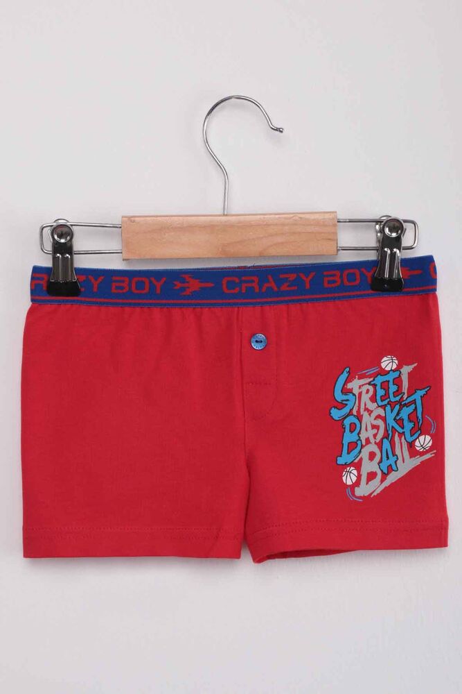 Tutku Basketball Text Printed Boy Boxer 253 | Red
