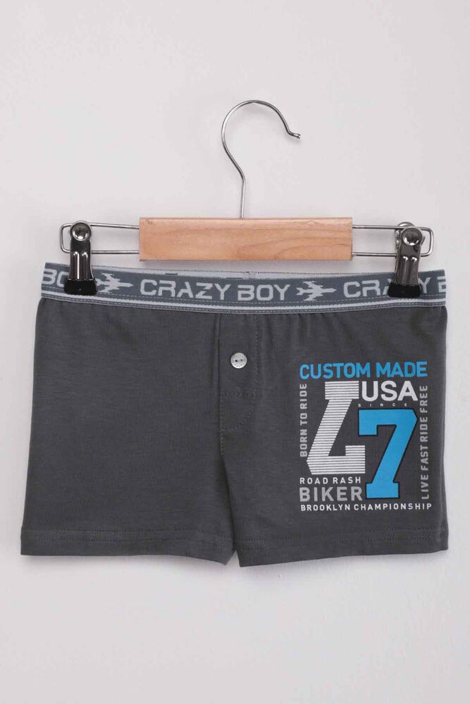 Tutku Seven Text Printed Boy Boxer 253 | Smoky