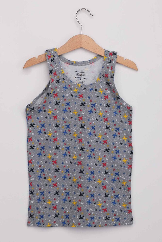 Tutku Boy Patterned Elastane Undershirt | Grey